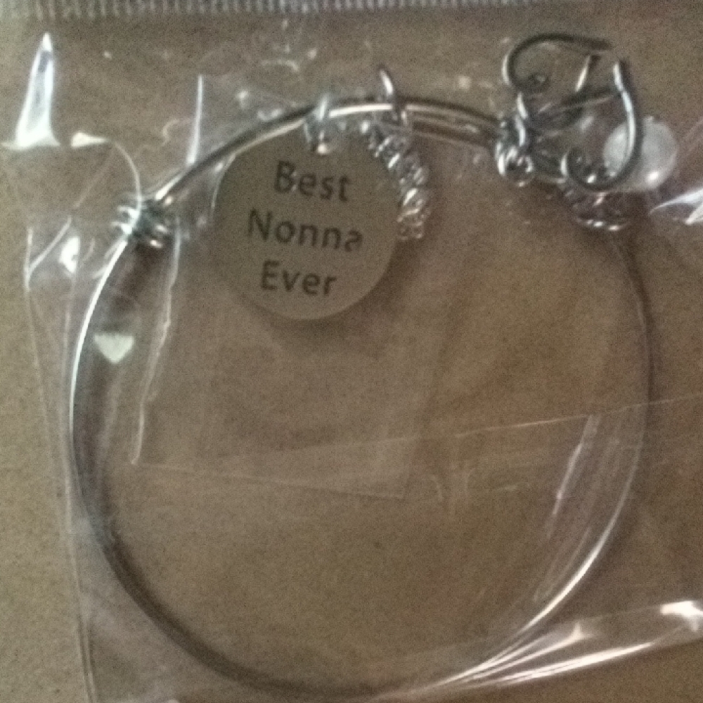 NWT! Stirling Silver Bangle Bracelet with Charms
